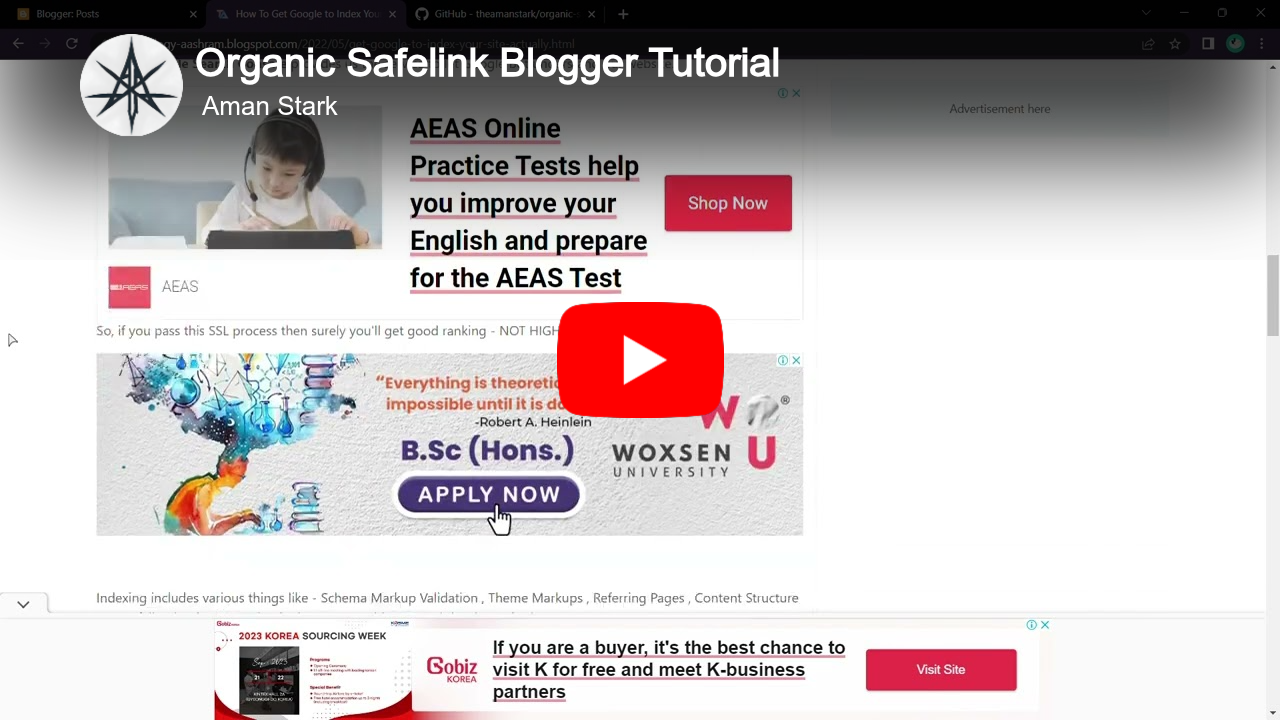 Organic Safelink Blogger Tutorial