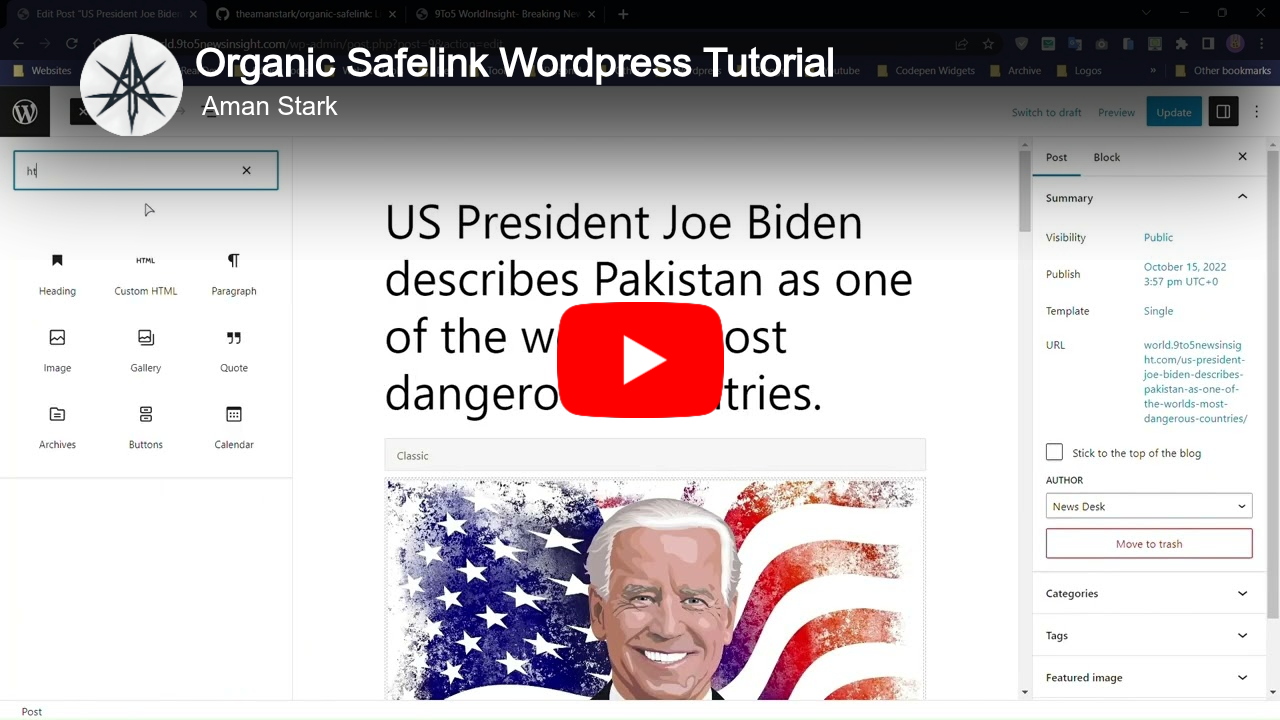 Organic Safelink WordPress Tutorial